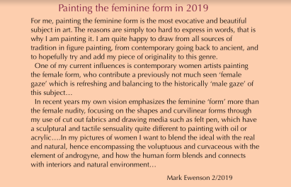 Painting the feminine form-2019 statement